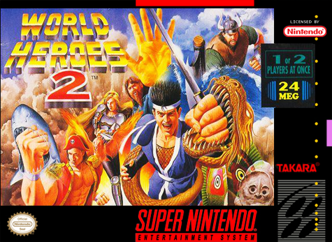 World Heroes 2 box art for Super Famicom